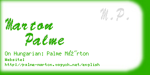 marton palme business card